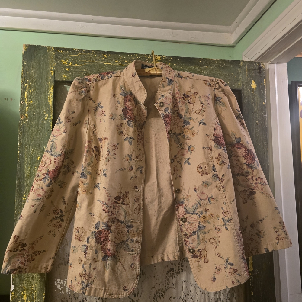 Floral Beige Women's Blazer
